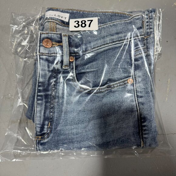 LOFT The Kick Crop Raw Hem High Rise Jeans Light Wash Women's Size 2/26 - Picture 10 of 10